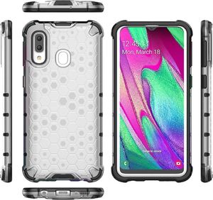 Hurtel Honeycomb etui pancerny pokrowiec z żelową ramką Samsung Galaxy A40 czerwony uniwersalny 9