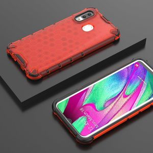 Hurtel Honeycomb etui pancerny pokrowiec z żelową ramką Samsung Galaxy A40 czerwony uniwersalny 10
