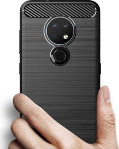Hurtel Carbon Case elastyczne etui pokrowiec Nokia 7.2 / Nokia 6.2 czarny uniwersalny 5