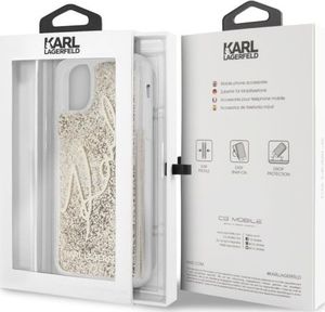Karl Lagerfeld Karl Lagerfeld KLHCN65TRKSGO iPhone 11 Pro Max złoty/gold Glitter Signature uniwersalny 7