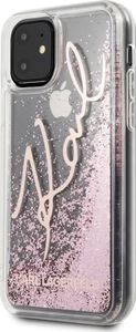 Karl Lagerfeld Karl Lagerfeld KLHCN61TRKSRG iPhone 11 różowo-złoty/rose gold Glitter Signature uniwersalny 2