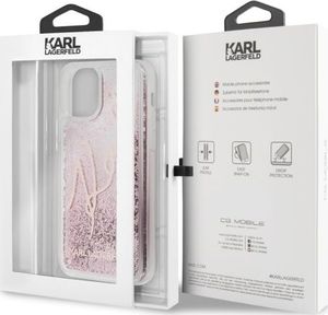 Karl Lagerfeld Karl Lagerfeld KLHCN61TRKSRG iPhone 11 różowo-złoty/rose gold Glitter Signature uniwersalny 7