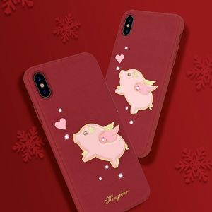 Kingxbar Kingxbar Moonky etui ozdobione oryginalnymi Kryształami Swarovskiego iPhone XS / iPhone X czerwony uniwersalny 4