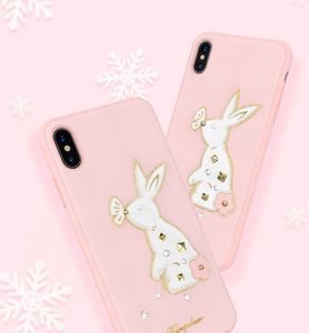 Kingxbar Kingxbar Moonky etui ozdobione oryginalnymi Kryształami Swarovskiego iPhone XS / iPhone X czerwony uniwersalny 8