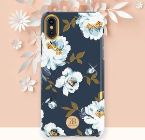 Kingxbar Kingxbar Blossom etui ozdobione oryginalnymi Kryształami Swarovskiego iPhone XS / iPhone X biały uniwersalny 6