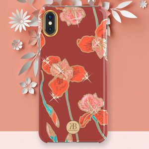 Kingxbar Kingxbar Blossom etui ozdobione oryginalnymi Kryształami Swarovskiego iPhone XS / iPhone X biały uniwersalny 7