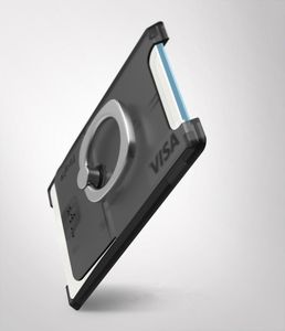 Ringke Ringke Card Holder etui na karty dokumenty przyklejane do telefonu + uchwyt ring przezroczysty (ACSC0006) uniwersalny 2