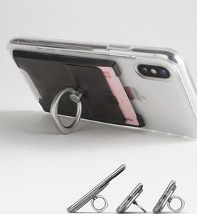 Ringke Ringke Card Holder etui na karty dokumenty przyklejane do telefonu + uchwyt ring przezroczysty (ACSC0006) uniwersalny 3