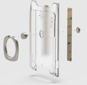 Ringke Ringke Card Holder etui na karty dokumenty przyklejane do telefonu + uchwyt ring przezroczysty (ACSC0006) uniwersalny 6