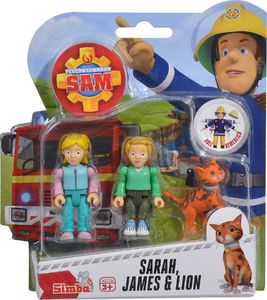 Figurka Simba Strażak Sam Zestaw 3 figurek Sarah, James i kot Lion 1