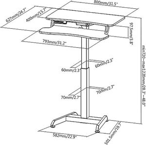 Maclean MC-835 Czarne 80 cmx40 cm 3