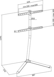 LogiLink Stojak podłogowy BP0079 49'' - 70'' 6