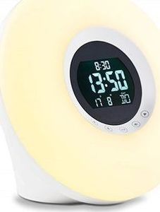 Radiobudzik ADE ADE CK 1718 Wake-up light, with alarm clock, ABS plastics, LED, FM transmitter, white/light yellow 1