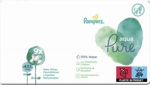 Pampers Chusteczki nawilżane Aqua Pure 9x48szt. (432 szt.) 9
