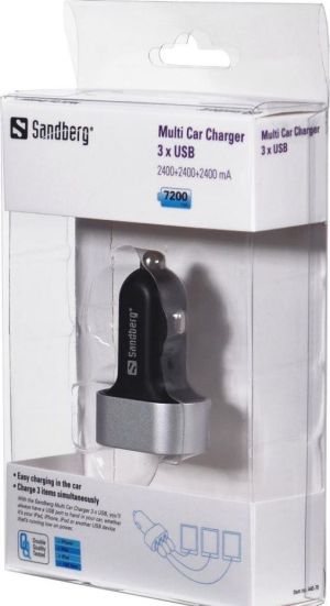 Ładowarka Sandberg Multi 3x USB-A 2.4 A  (440-79) 3