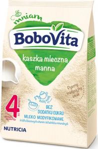 Bobovita Kaszka mleczna manna bez dodatku cukru po 4. miesiącu 230g 1