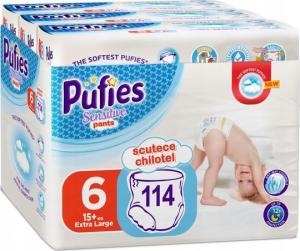 Pieluszki Pufies Pieluchomajtki Pufies Sensitive Pants 6 (15+kg) 115 szt. 1