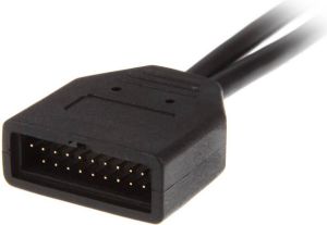 USB 19 pin - USB 9 pin, 0.15m, Czarny (ZUUS-173) 2