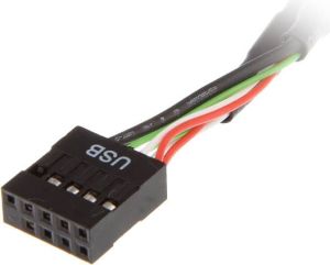 USB 19 pin - USB 9 pin, 0.15m, Czarny (ZUUS-173) 3