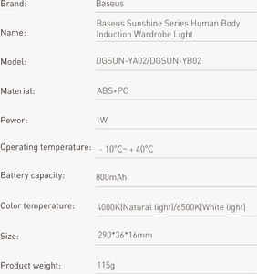 Lampka USB Baseus  (DGSUN-YA02) 20