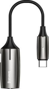 Adapter USB Baseus L60 USB-C - Jack 3.5mm + USB-C Srebrny  (CATL60-0A) 1