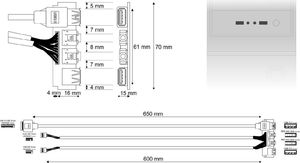 Akyga Frontowy panel USB 3.0 70mm (AK-CA-43) 3