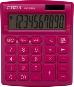 Kalkulator Citizen Citizen kalkulator SDC810NRPKE, różowa, biurkowy, 10 miejsc, podwójne zasilanie 1