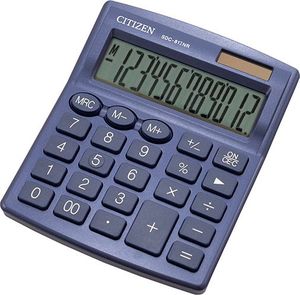 Kalkulator Citizen Citizen kalkulator SDC812NRNVE, ciemnoniebieska, biurkowy, 12 miejsc, podwójne zasilanie 1