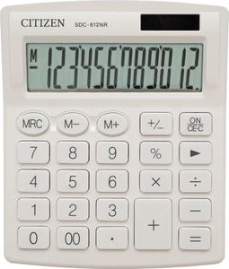 Kalkulator Citizen Citizen kalkulator SDC812NRWHE, biała, biurkowy, 12 miejsc, podwójne zasilanie 1