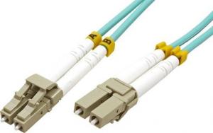 Optyczny Patchcord Multi mode (50/125), LC-LC/15m, niebiesko-zielony, economy 1