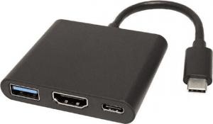Adapter USB USB-C - HDMI + USB-C + USB Czarny 1