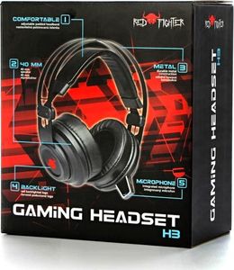Słuchawki Red Fighter H3 Czerwone (QMRDM03RGR00) 8