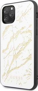 Guess Guess GUHCN58MGGWH iPhone 11 Pro biały/white hard case Glitter Marble Glass 1