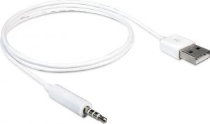 Kabel USB Delock USB-A - mini Jack 3.5 mm 1 m Biały (83182) 1