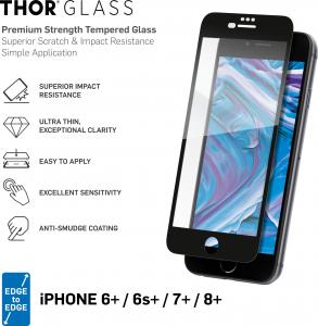 Thor Szkło hartowane Edge to Edge/Full Screen z aplikatorem do iPhone 6s+/7+/8+ 2