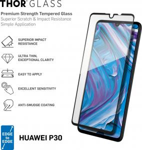 Thor Szkło hartowane Edge to Edge z aplikatorem do P30 czarne 2