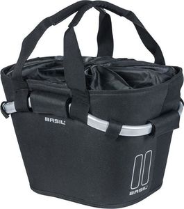 Basil Kosz na kierownicę BASIL CLASSIC CARRY ALL FRONT BASKET KF 15L, czarny + Płytka mocująca do kosza BASIL KLICKFIX ADAPTER system do mocowania na kierownicę odpinany (bez wspornika) (NEW) 1