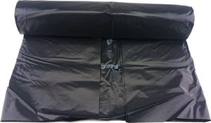 Meva Worki na gruz odpady budowlane 70x110cm ekstremalnie wytrzymałe 25szt. - czarne 120L Worki na odpady budowlane gruz grubość 200 mikr. ekstremalnie wytrzymałe rolka 25szt. - czarne 120L 2