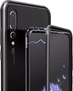 Dr. Fit Etui magnetyczne szklane Dr.Fit dwustronne do Huawei P20 Pro Czarne uniwersalny 3