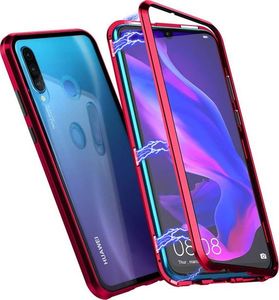 Dr. Fit Etui magnetyczne szklane Dr.Fit dwustronne do Huawei P30 Lite Czerwone uniwersalny 1