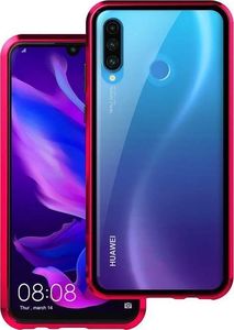 Dr. Fit Etui magnetyczne szklane Dr.Fit dwustronne do Huawei P30 Lite Czerwone uniwersalny 2