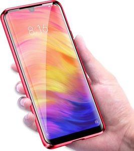 Dr. Fit Etui magnetyczne szklane Dr.Fit dwustronne do Xiaomi Redmi Note 7 Czerwone uniwersalny 2