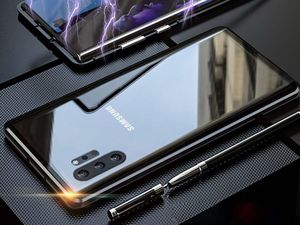 Dr. Fit Etui magnetyczne szklane Dr.Fit dwustronne do Galaxy Note 10 Plus Czarne uniwersalny 3