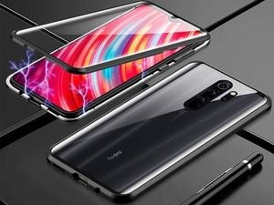 Dr. Fit Etui magnetyczne szklane Dr.Fit dwustronne do Redmi Note 8 Pro Czerwone uniwersalny 4