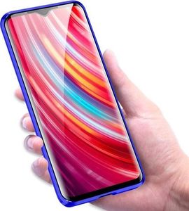 Dr. Fit Etui magnetyczne szklane Dr.Fit dwustronne do Redmi Note 8 Pro Niebieskie uniwersalny 3