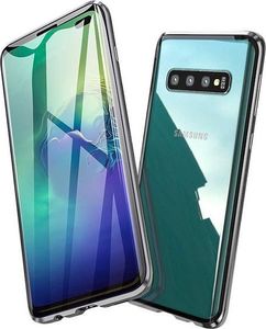 Dr. Fit Etui magnetyczne szklane Dr.Fit dwustronne do Samsung Galaxy S10 Plus Srebrne uniwersalny 2