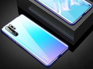 Dr. Fit Etui magnetyczne szklane Dr.Fit dwustronne do Huawei P30 Pro Niebieskie uniwersalny 11