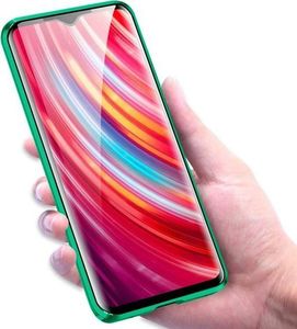 Dr. Fit Etui magnetyczne szklane Dr.Fit dwustronne do Redmi Note 8 Pro Zielone uniwersalny 2