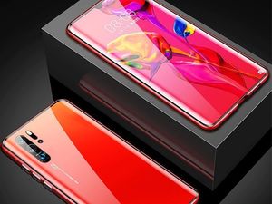 Dr. Fit Etui magnetyczne szklane Dr.Fit dwustronne do Huawei P30 Pro Czerwone uniwersalny 2