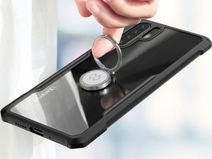XUNDD Etui Ring Holder Clear Armor XUNDD do Huawei P30 Pro czarne uniwersalny 3